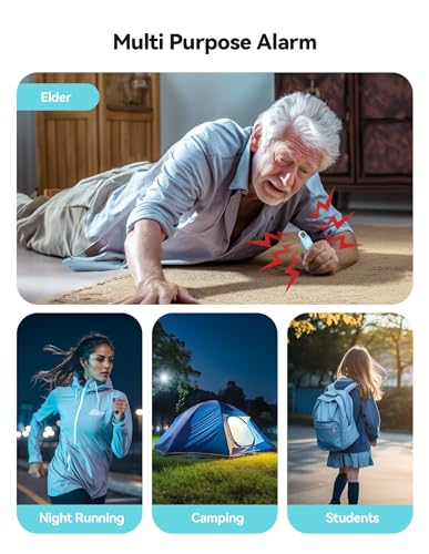 TECKNET Rechargeable Personal Safety Alarm for Women, 130dB Self Defense Keychain Alarm with SOS Strobe Light, Low Battery Notice, Personal Alarm Loud Siren Safety Keychain for Girls Kids Elderly - color: Blue