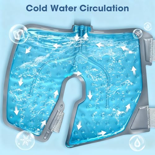 Ice Machine for Knee After Surgery Cold Therapy Machine with Programmable Timer & Remote, Portable Foldable Knee Ice Machine for Post-Surgery Cryotherapy for Swelling & Joint Pain Relief (Grey)