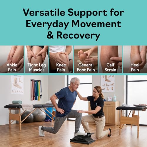 Slant Boards for Exercise, Wooden Slant Board, Calf Stretch Board with 7 Incline Angles, Velour Board, Balance Board & Calf Stretcher, Portable Incline Board for Physical Therapy, Ankle Mobility, Heel & Knees - color: Black