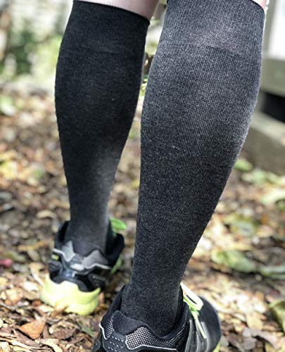 Big and Tall Compression Socks, Knee High, Cotton Blend