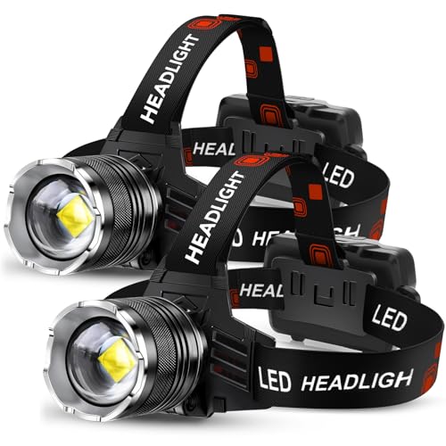 AKNEAR LED Rechargeable Super Bright Headlamp, 99000 High Lumens Head lamp - size: 2Pack