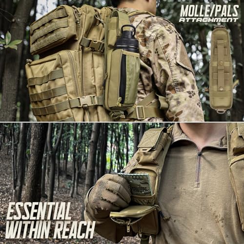 WYNEX Molle Backpack Shoulder Strap Pouches of Water Bottle Pouch Version - color: Khaki