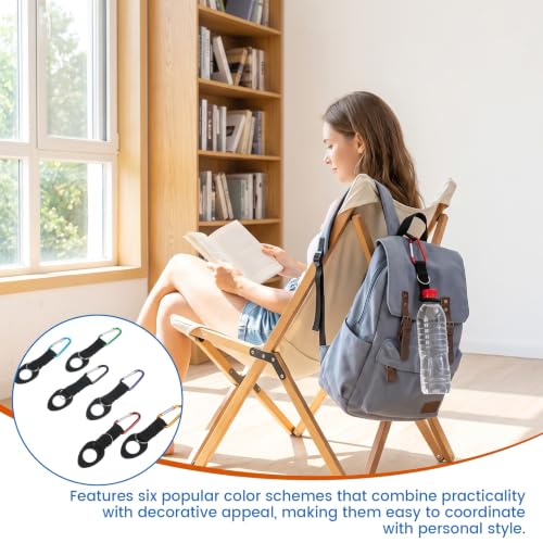 6-Pack Durable Silicone Water Bottle Holder with Carabiner Clip & Key Ring