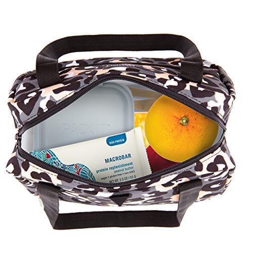 PackIt Freezable Hampton Lunch Bag, Wild Leopard Gray - color: Wild Leopard Gray