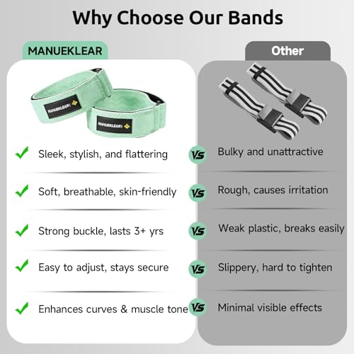 MANUEKLEAR Non-Slip Blood Flow Restriction Bands, BFR Booty Bands for Women - color: Green