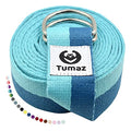 Tumaz Yoga Strap for Stretching with Adjustable D-Ring, 6/8/10 ft - color: 03. Blue Match, size: 6 Feet