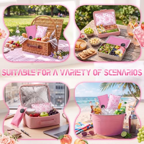 VIHOSE 2 Pcs Ice Packs for Lunch Box Bag - color: Pink, style: Floral