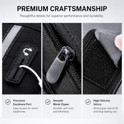 Simptech 360° Ultra-Thin Running Belt Bag- Honeycomb Breathable Fanny Pack for Men Women, Lightweight 98g Fitness Waist Phone Holder Pouch for Hiking Cycling Travel Jogging Workout (New Black)