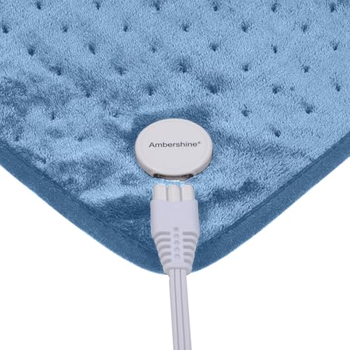 Ruqiji 17''x33'' XXXL King Size Heating Pad with 6 Temperature Settings, Flannel Electric Heating Pad for Back/Neck/Shoulders/Abdomen/Legs(Light Blue) - color: Light Blue