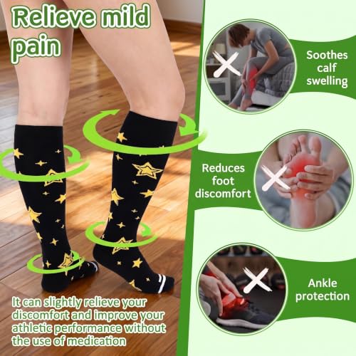 3 Pack Bamboo Viscose Knee High Compression Socks - size: Small-Medium