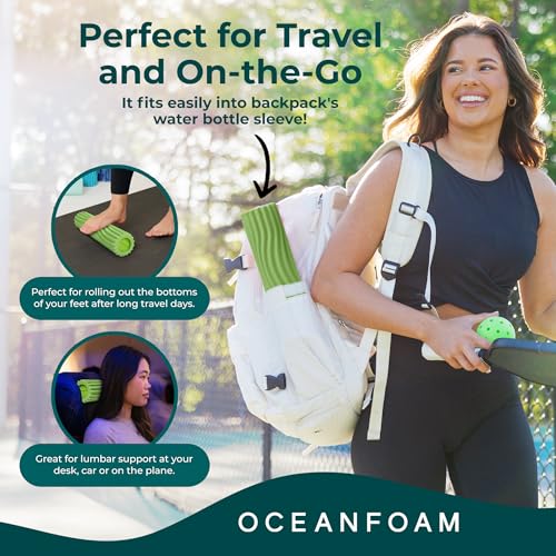 Oceanfoam Ripple Roller Small Foam Roller for Physical Therapy, Algae Green - color: Algae Green