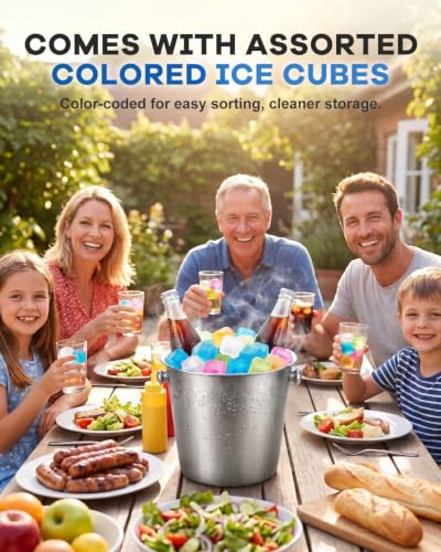 360 Pack Reusable Ice Cubes for Drinks, Frozen BPA Free Refreezable Plastic Ice Cubes Without Diluting, Colorful Ice Packs with Big Storage Bag for Lunch Box, Coolers, Whiskey, Bars, Ice Bath, Camping