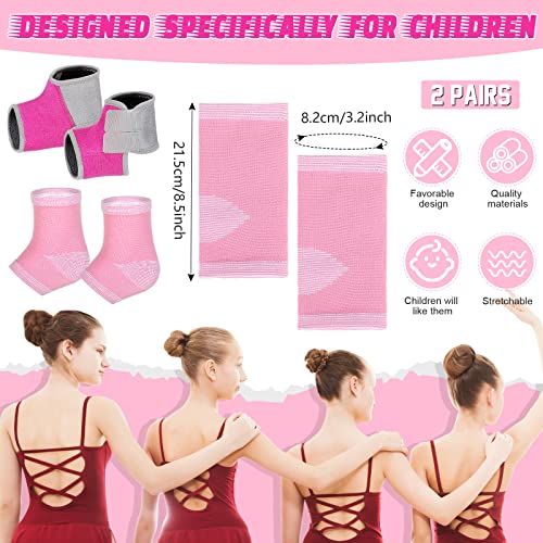 Tarpop 2 Pairs Kids Ankle Brace, Compression Sleeves, M+S, Pink - color: Pink, size: Small,Medium