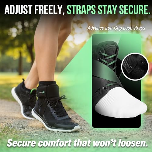 Reinforced Lace Up Ankle Brace with Side Stabilizers & Straps, Support Wrap - size: Medium