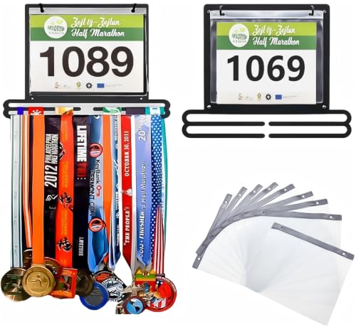 Race Bib & Medal Display Hanger – 40+ Medals, 100 Bibs, Bib Holder