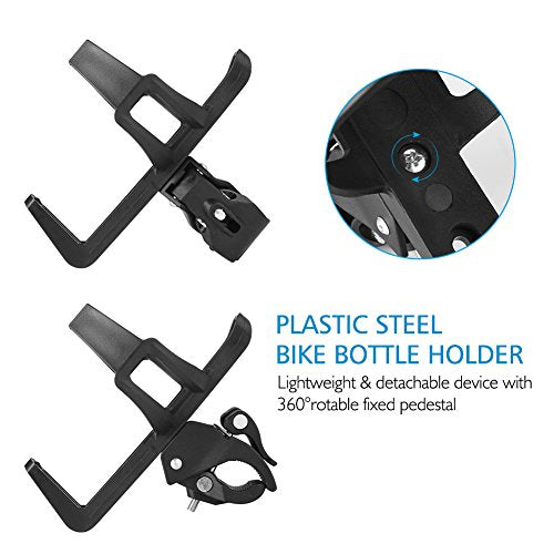 Accmor 2 Pack Bike Water Bottle Holders No Screws, Universal Bike Cup Holder, 360 Degree Rotatable Bike Water Bottle Cage, Water Bottle Holders for Kids Bike Adult Bike - color: Black