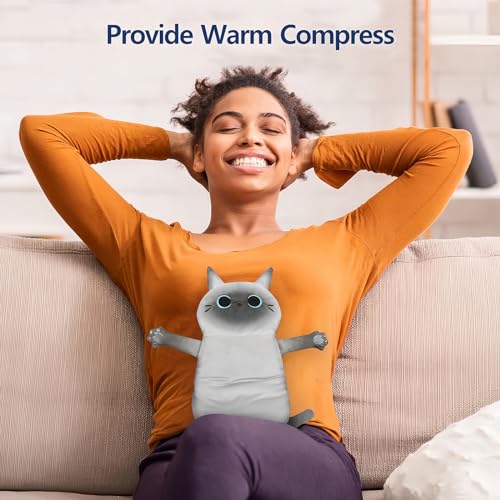 Microwave Heating Pad for Cramps Pain Relief, 17 * 9'' Moist Microwavable Stuffed Animal Period Menstrual Heating Pads for Cramps, Back, Neck Shoulder and Knee- Siamese Cat - size: Medium Siamese Cat