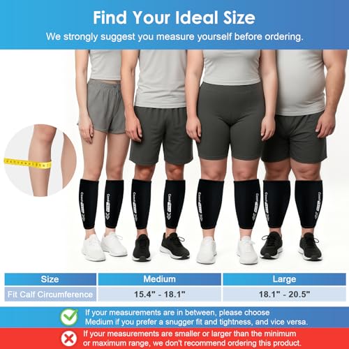 ComfiTECH 2 Pack Shin Splint Ice Pack Wrap, Reusable Calf Leg Ice Sleeve, M - size: Medium