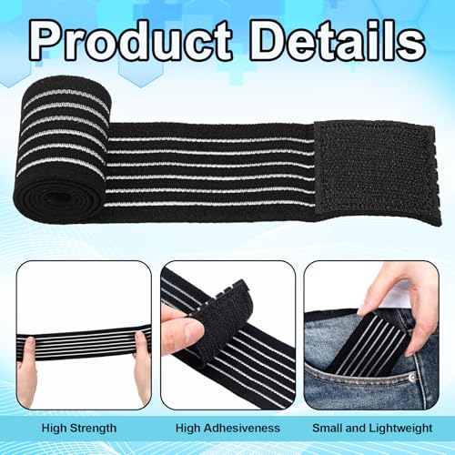 Geiserailie 4 Pcs Ice Pack Strap 4 Size Ice Belt Extender, Black - color: Black