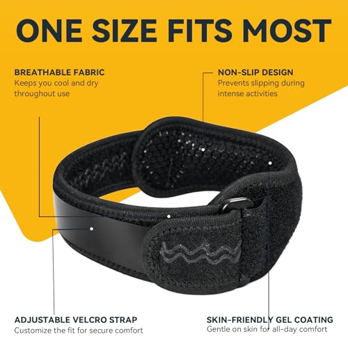 Patellar Tendon Support Strap, Adjustable Knee Support Strap Patella Band for Tendonitis, Sports, Workouts & Daily Knee Pain Relief Men Women, Extended Fit (Larger Knees) XL, 1 Pack - size: XL