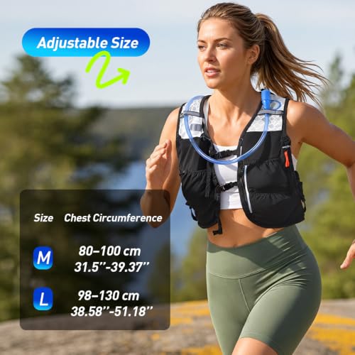 AGPTEK Hydration Running Vest with 2L Water Bladder for Men Women, Lightweight & Adjustable Running Vest for Runner Walking Hiking Marathon Cycling Jogging Trail Race - size: Large