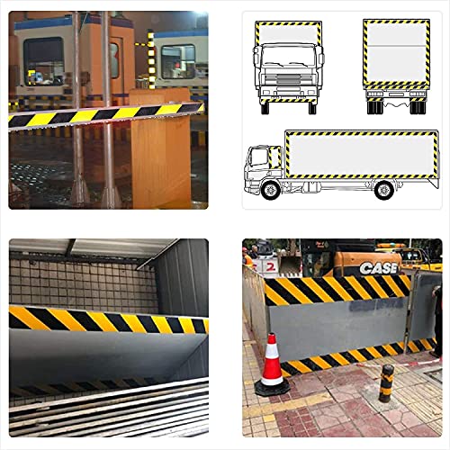 Reflective Tape, Waterproof Self Adhesive Dot Safety Reflector - color: Black Yellow, size: 2 Inch x 65 Feet