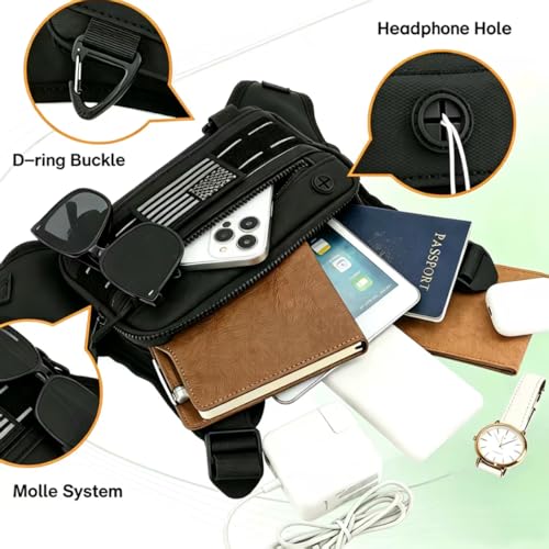 Running Chest Bag Tactical Running Vest with Pistol Holster Versatile Motorcycle Chest Pouch CCW Chest Pack