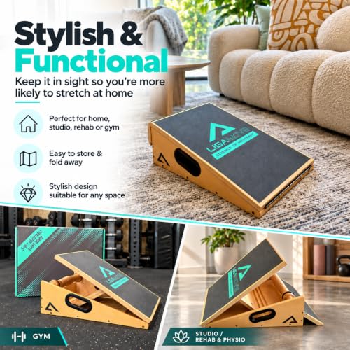 Slant Board for Calf Stretching with Foot Roller & Fascia Release Tools