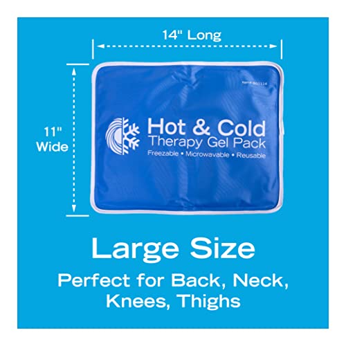 Roscoe Medical Gel Soft Flexible Ice Packs for Injuries, Reusable Freezer Hot and Cold Pack, Cold Compress & Cooling Gel Pad for Shoulder, Hip, Leg, Arm, Ankle & Foot Injury, 11 x 14 Inches, Large - size: Large, 11" x 14"