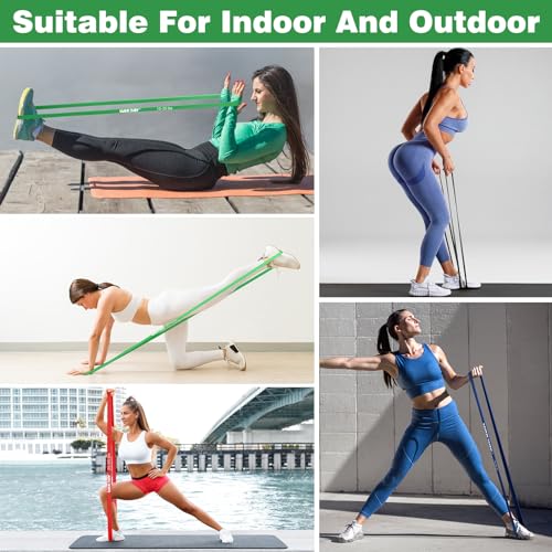 WIKDAY Heavy Exercise Bands Set with Door Anchor Mini Resistance Bands Total 10PCS, Pull Up Assistance Bands, Workout Bands,Elastic Bands for Body Stretching Crossfit Training at Home/Gym Men & Women