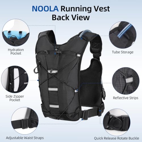NOOLA Running Vest with 2L Water Bladder and Gear Holster - size: Large