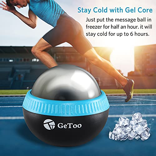 Cryosphere Cold Massage Roller Ball - 2.8 Inch Ice Massage Ball for Deep Tissue, 6 Hours Cold Therapy, Detachable Rolling Ball, Blue and Black