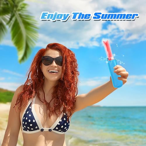JANYUN 24 Pack Ice Pop Sleeves Popsicle Bags Antifreezing Ice Pop Holder - color: Blue