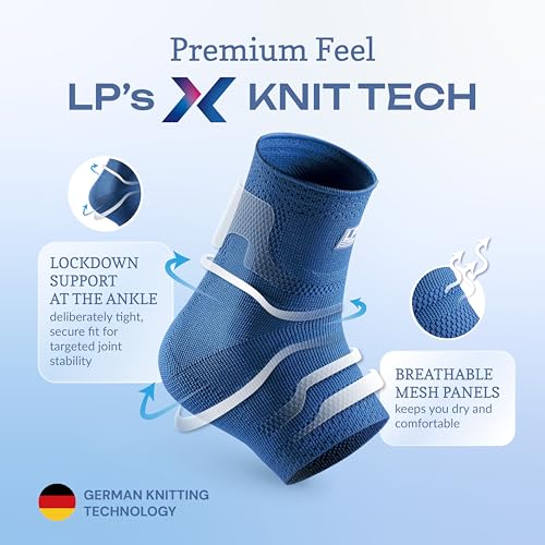 LP 116XT Target Compression Ankle Brace Sleeve for Men & Women - color: Dark Blue, size: Small