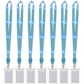 LED Light Up Flashing Cruise Lanyards Keychain Key Holder Neck Straps Necklace - color: Blue - (7 Pack With 7 Pack Plastic Badge Holder)
