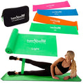 Mini Loop + Flat Resistance Band 5 Set, Latex Free - color: a. LIGHT STRENGTH GREEN Set