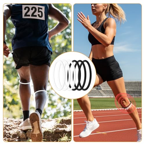 6PCS Patellar Tendon Support Strap, Knee Pain Relief Patella Bands Silicone Patellar Tendon Knee Strap Elastic Patella Knee Braces for Men Women Basketball Running Soccer Hiking Sports