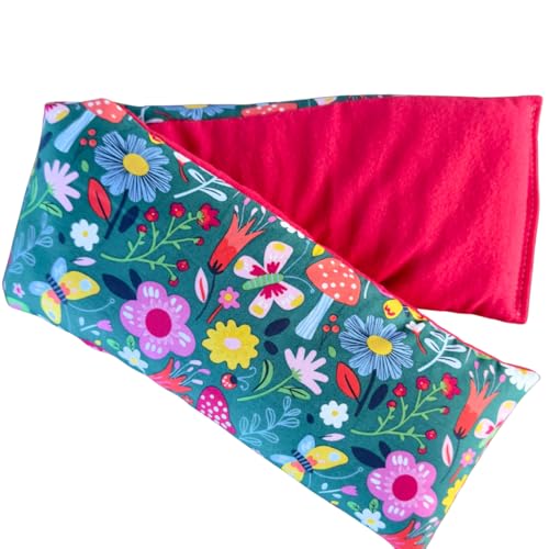 Microwave Heating Pad for Neck & Shoulders, Heated Wrap, Hot & Cold Pack, Flax Seed, Scented Unscented, Reusable Heat Therapy, Microwavable Bean Bag, 5" x 23" (Mushroom, Chamomile & Peppermint) - color: Mushroom