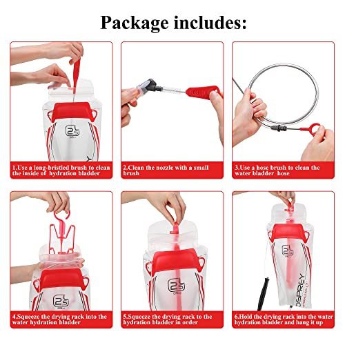 Patelai 2 Set 8 in 1 Reservoirs Hydration Bladder Cleaning Kit - color: Red