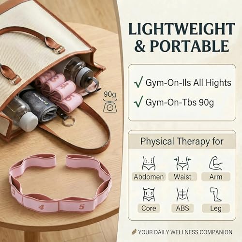 Resistance Bands for Legs: Numbered Stretch Bands for Exercise Yoga - color: Pink