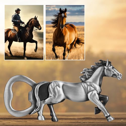 Horse Bottle Opener, Equestrian Gifts Horse Gifts for Women Men - color: Silver with Gift Box