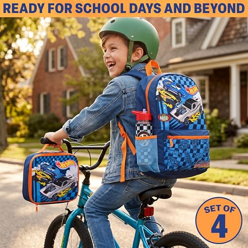 Get Trend Hot Wheels Boys Backpack, 4 Piece Set - color: Multi Hot Wheels
