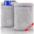 The Friendly Swede Wrist Wallets for Men & Women, Zipper Pocket, 2-Pack - color: Gray - L