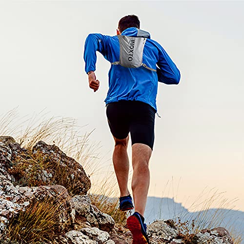 INOXTO Running Hydration Vest Backpack,Lightweight Insulated Pack with 1.5L Water Bladder Bag Daypack for Hiking Trail Running Cycling Race Marathon for Women Men - color: Light gray dark blue