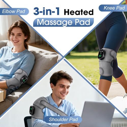 Cordless Knee Massager with Heat, Knee Heating pad for Knee Pain