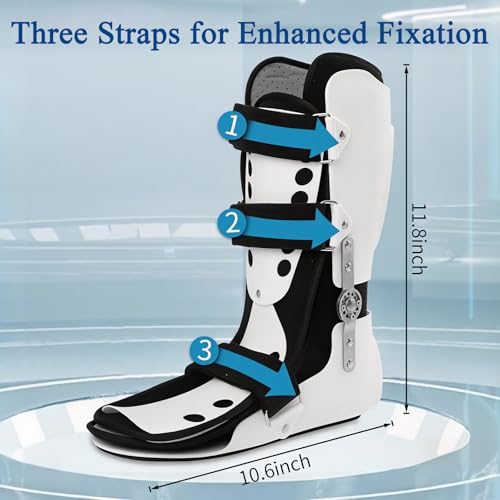 Walking Boot for Broken Foot - Medical Fracture Boot for Toe & Ankle Injuries-Breathable Stabilizer for Men Women (White, Split Mid Size Model, Right) - size: Split Mid Size Model