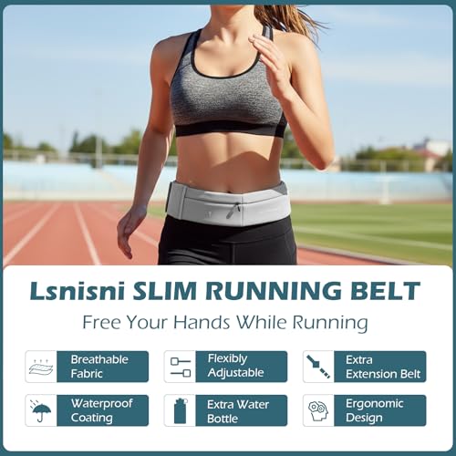 Slim Running Belt for Men and Women, Running Waist Pack - color: Grey-medium