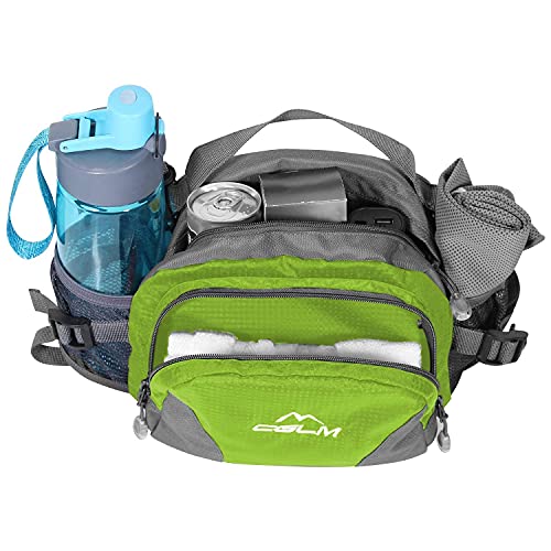 Hiking Fanny Pack Waist Bag with Water Bottle Holder for Men Women Outdoors Walking Running Lumbar Pack Fit iPhone iPod Samsung Phones (Green0005) - color: Green03