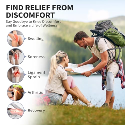 CAMBIVO Knee Brace for Women and Men (2 Pack), Ultra-Thin Lightweight Knee Compression Sleeve (Gray, X-Large) - color: Gray, size: X-Large