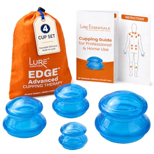 Silicone Cupping Therapy Set Professional Massage Cupping Cups for Cupping Therapy 4 Cup Kit for Massage, Myofascial Release, Cellulite Reduction (Lure Blue) - color: Blue, size: 4 Count